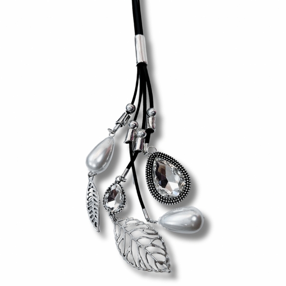 JACQUELINE KENT Leather Cord Stayememt Necklace - Picture 1 of 12
